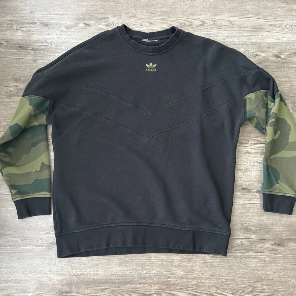 adidas Originals Camo Crew Sweatshirt Mens XLarge Fleece
